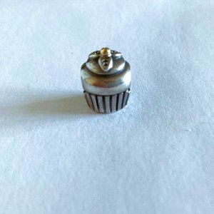 Cupcake Two Tone Gold Retired Charm